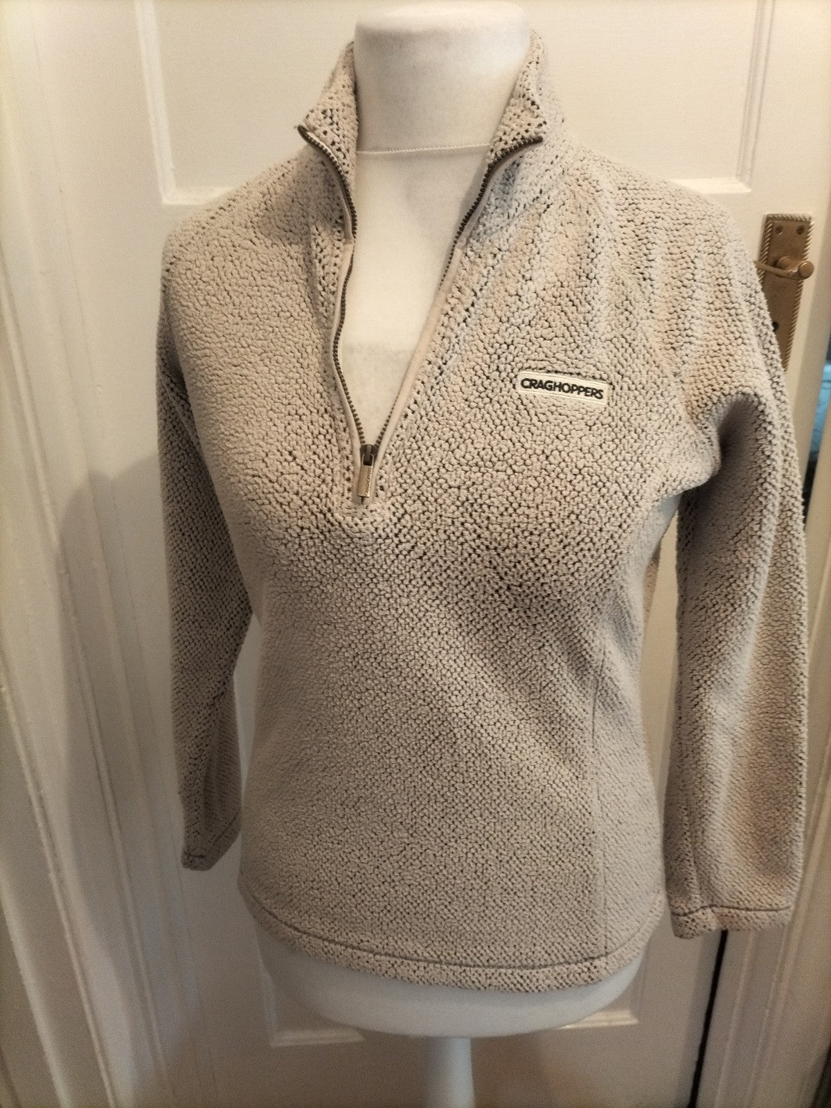 Ladies Craighoppers Size 10 Beige Collared Pullover Jumper