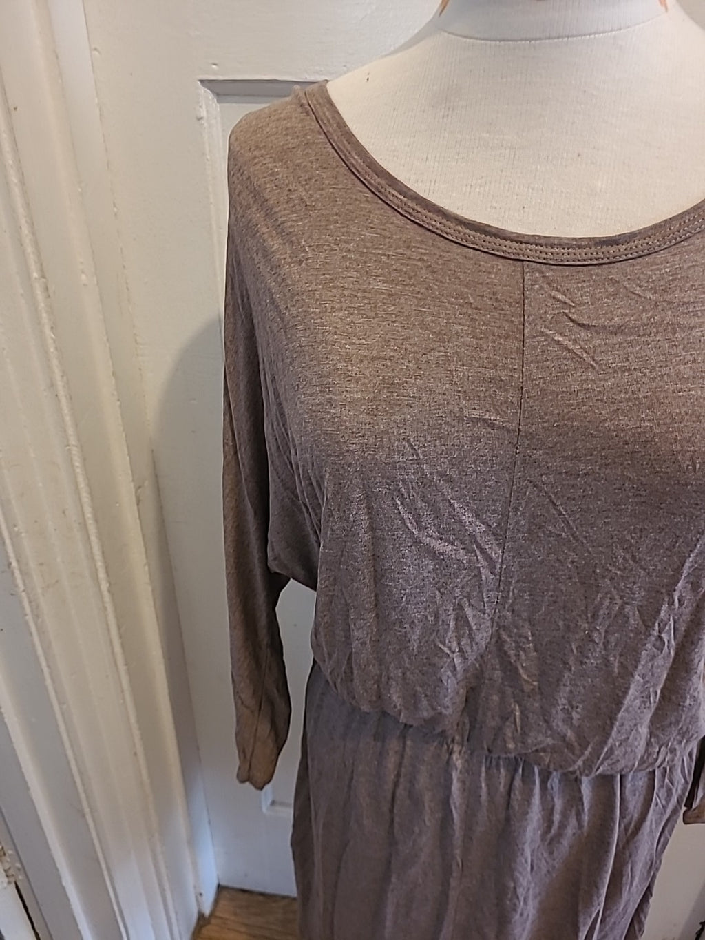 Brand new ladies h+m size medium beige mid sleeved dress