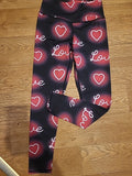 Ladies Shein Size Small Blaxk And Purple "Love" Leggings
