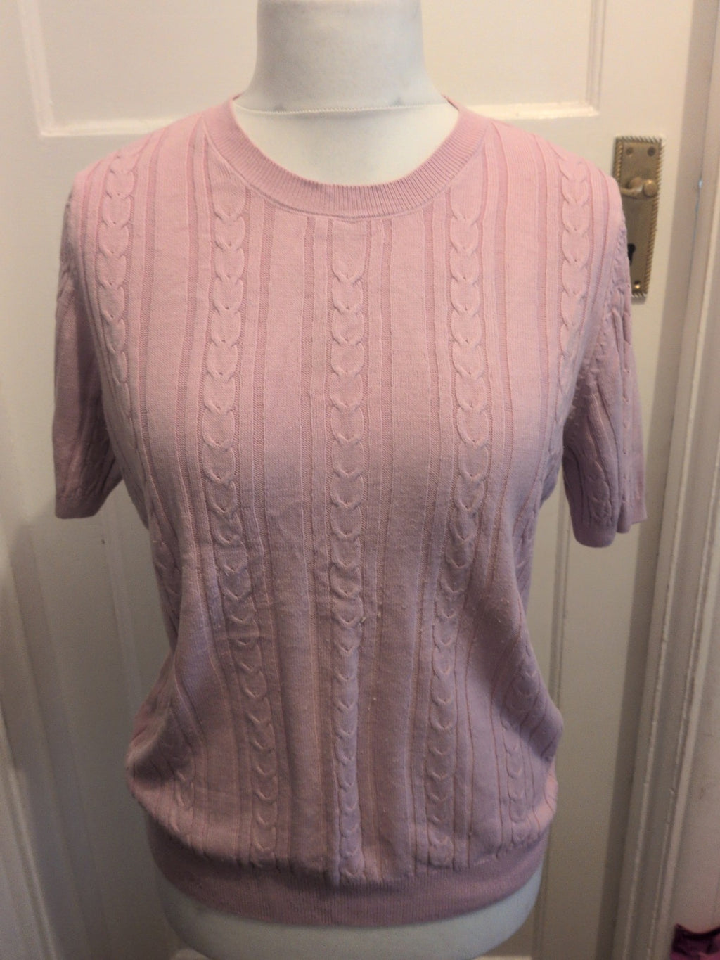 Tu Woman 14 Pale Purple Texture Short Sleeve Jumper Top