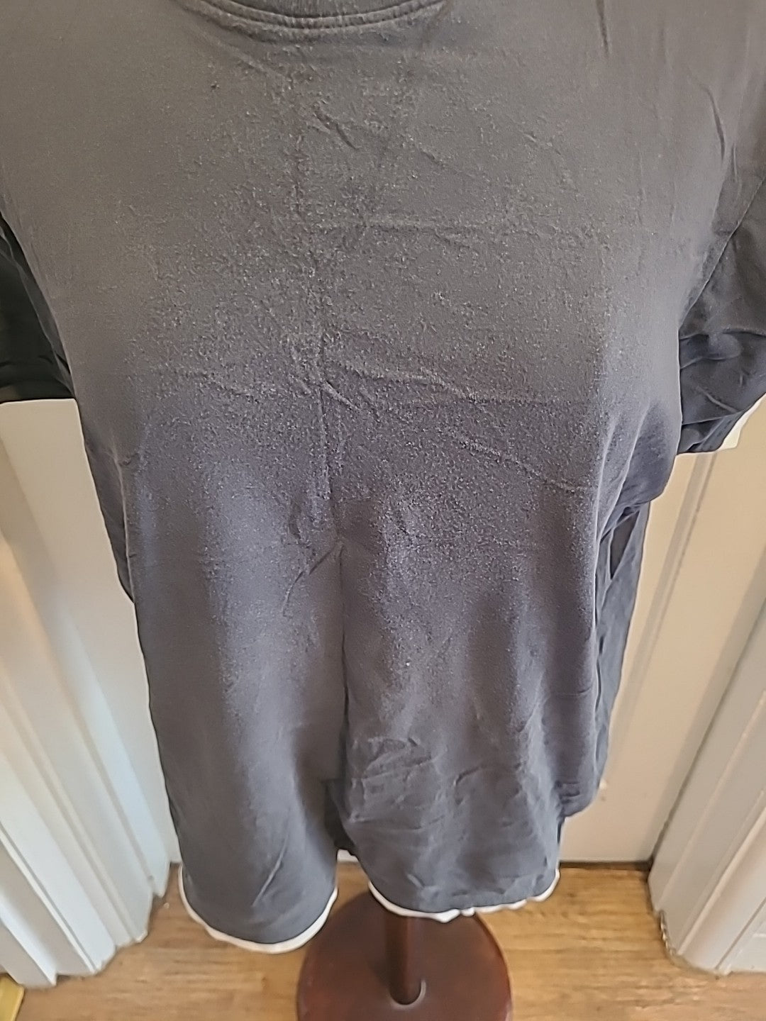 Mens Tu Size Large Grey White Trim Short Sleeved Pyjama Top