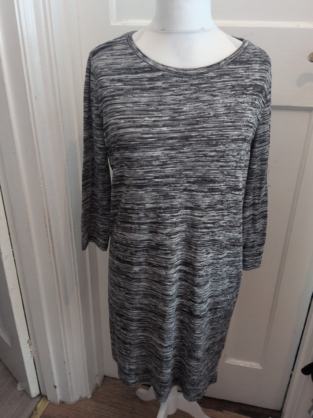 Tu 12 Grey Flecked 3/4 Sleeved Midi Dress