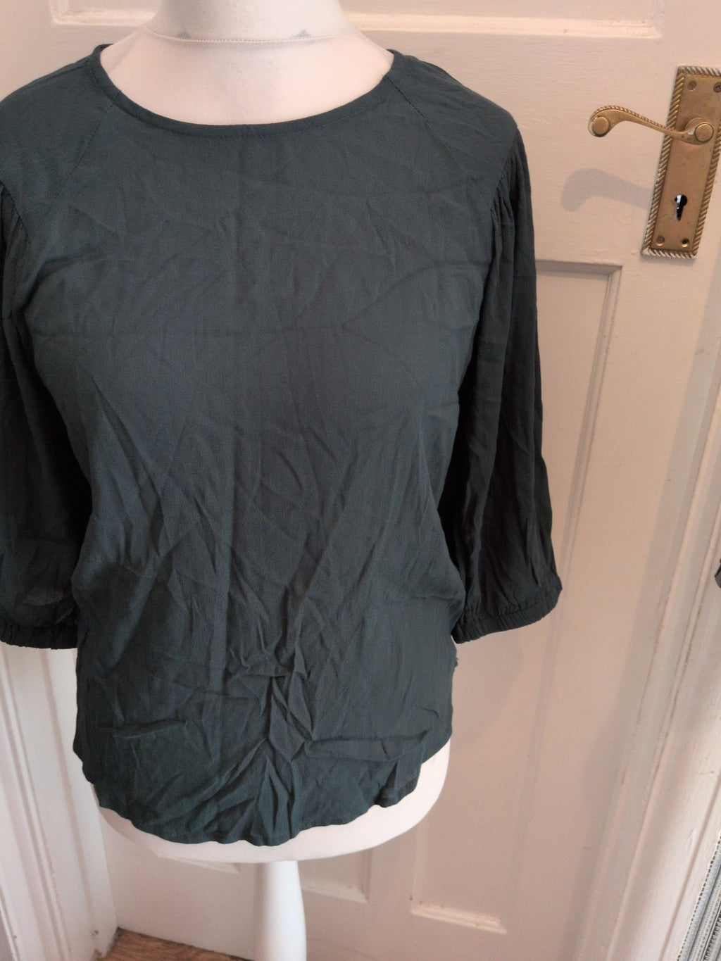 Apricot 12 Bottle Green Long Sleeve Blouse