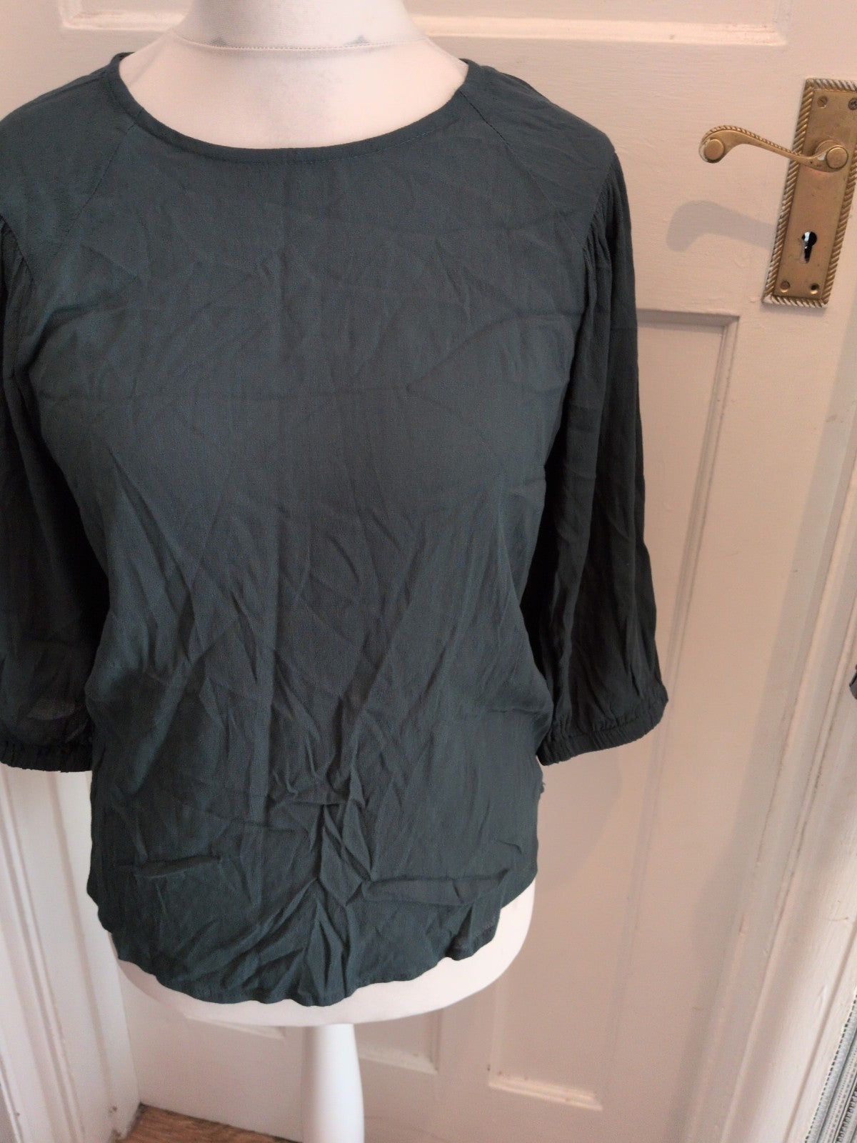 Apricot 12 Bottle Green Long Sleeve Blouse