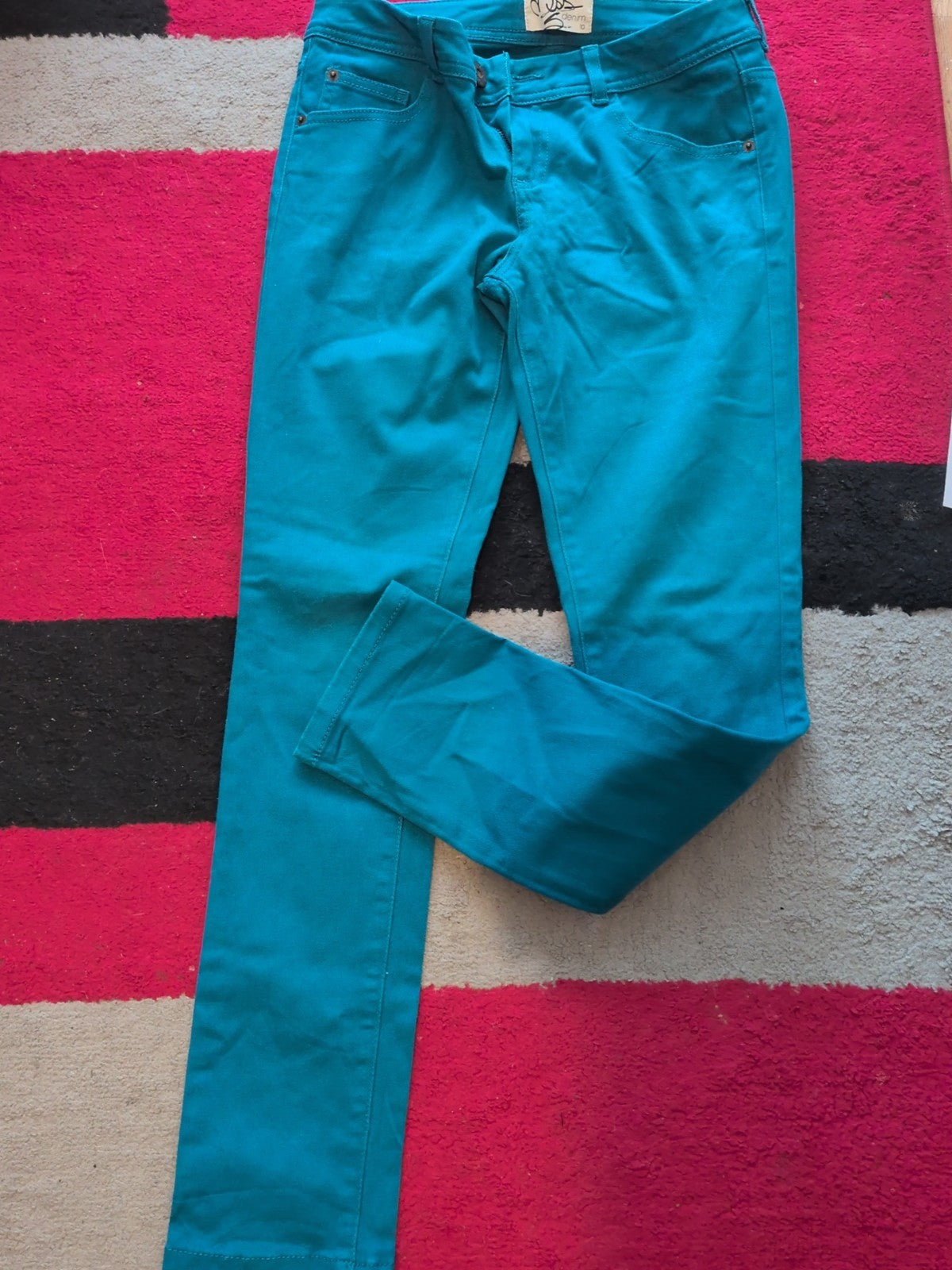 Ladies Miss Denim Size 10 Teal Aqua Jeans