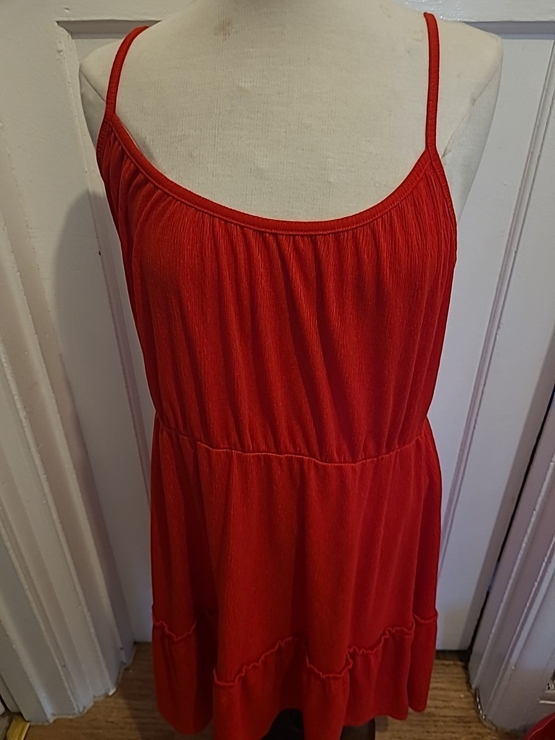Ladies Nutmeg Size 14 Red Sleeveless Flare Dress