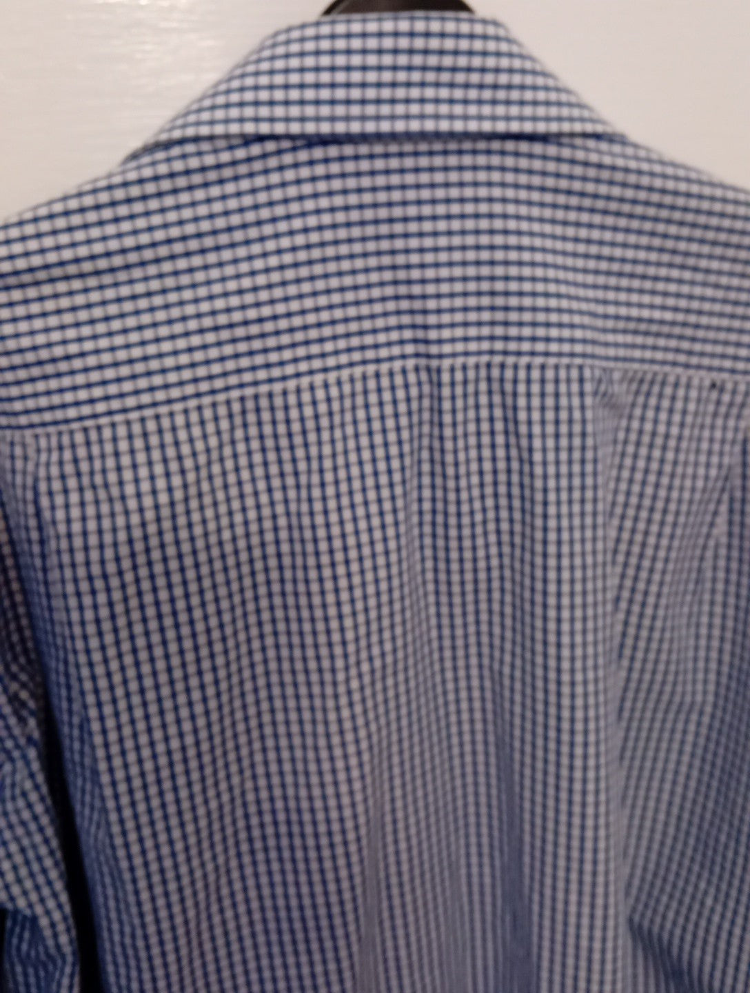 Mens Blue Check Long Sleeved Shirt Size XL
