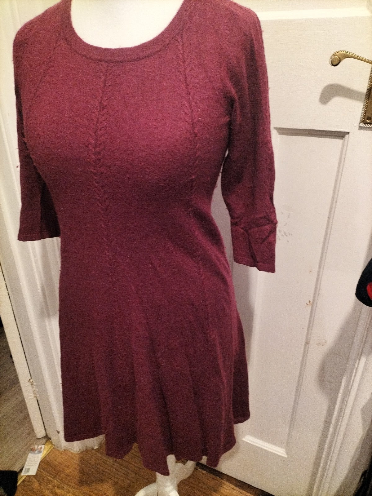Ladies Monsoon Size 10 Deep Purple Short Sleeve Jumper Dress