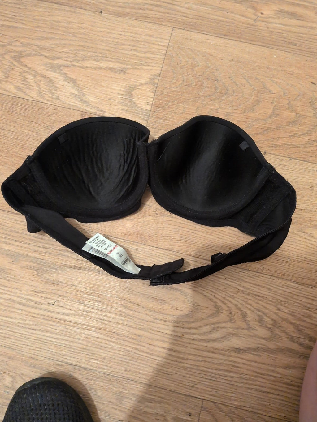 Peacocks 34B Black Strapless Padded Bra