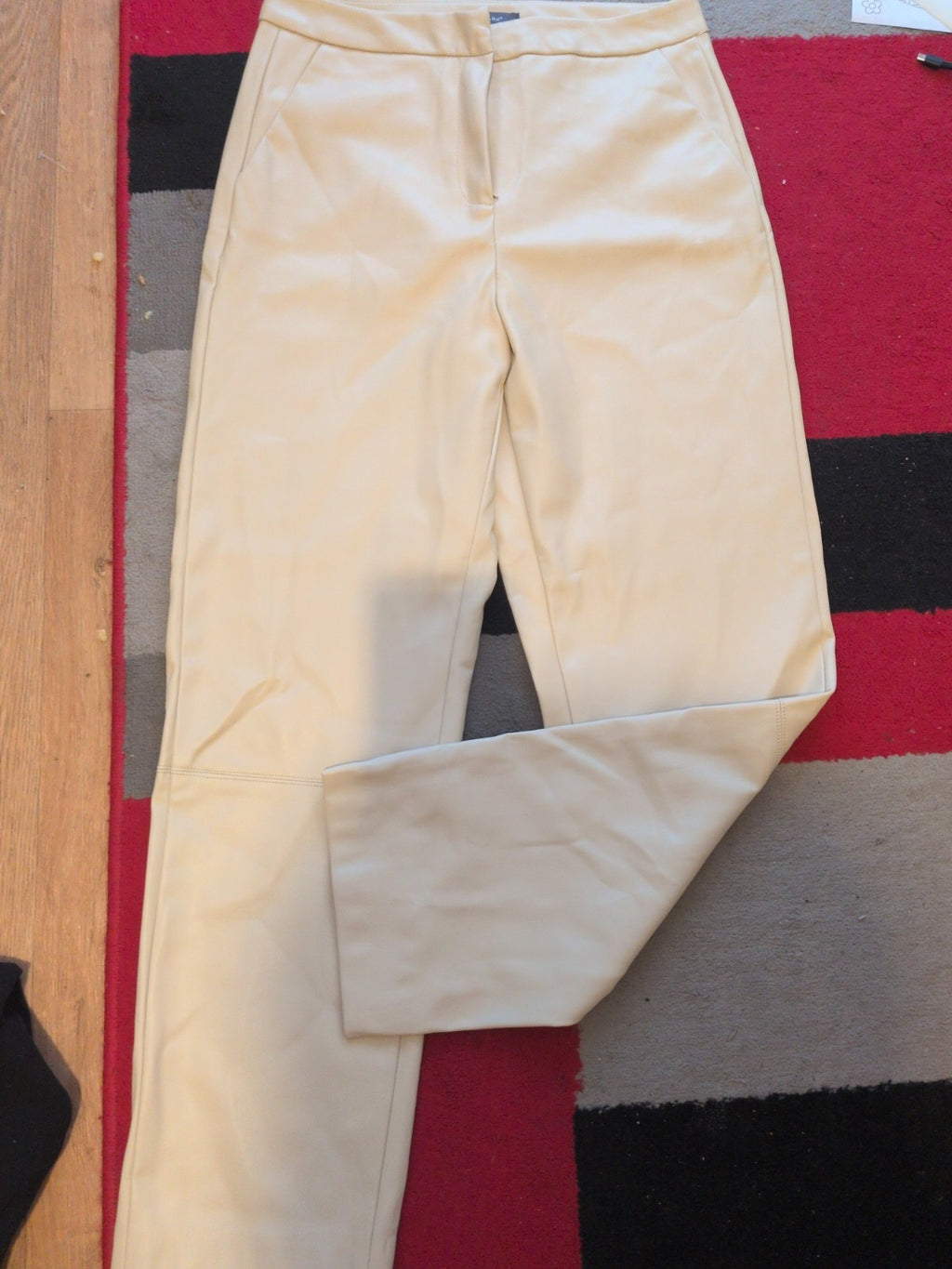 Primark 12 Cream Pleather Trousers