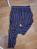 Ladies Clockhouse Size 44R Euro Navy And Red Striped Elasticated Trousers
