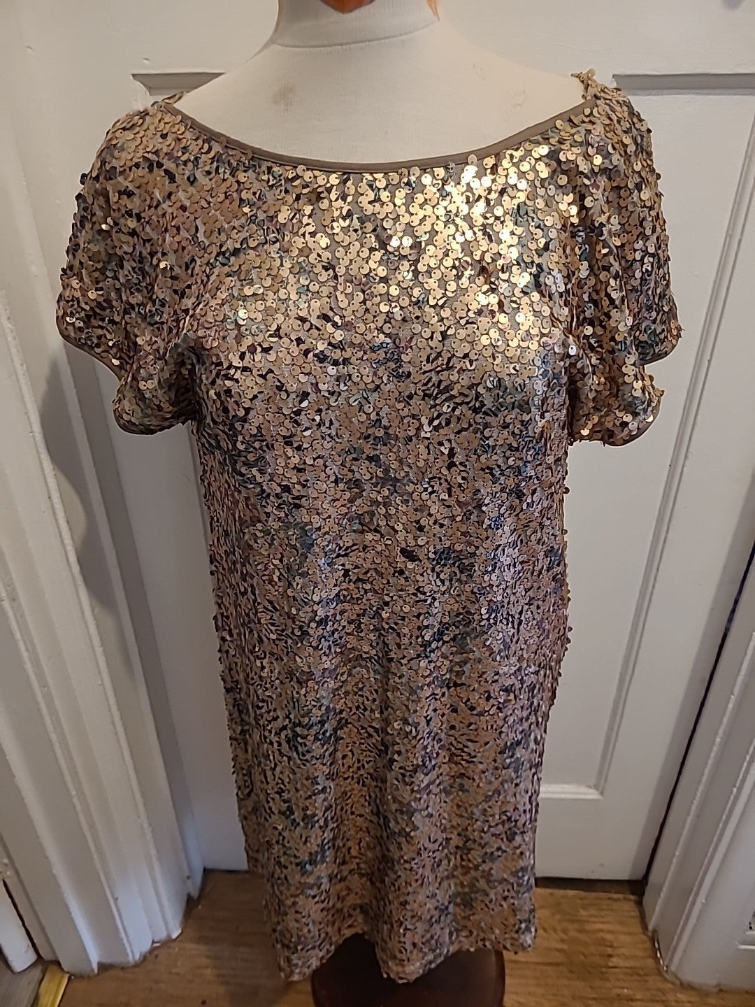 Ladies Next Size 12 Sequin Covered Short Sleeved Dress