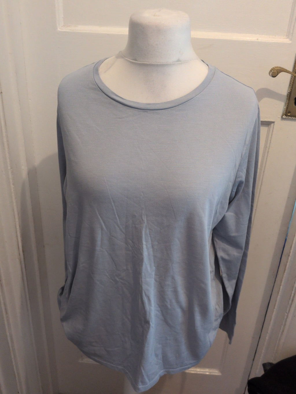 Ladies George 20 Pale Blue Long Sleeve Plain T-shirt