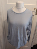 Ladies George 20 Pale Blue Long Sleeve Plain T-shirt