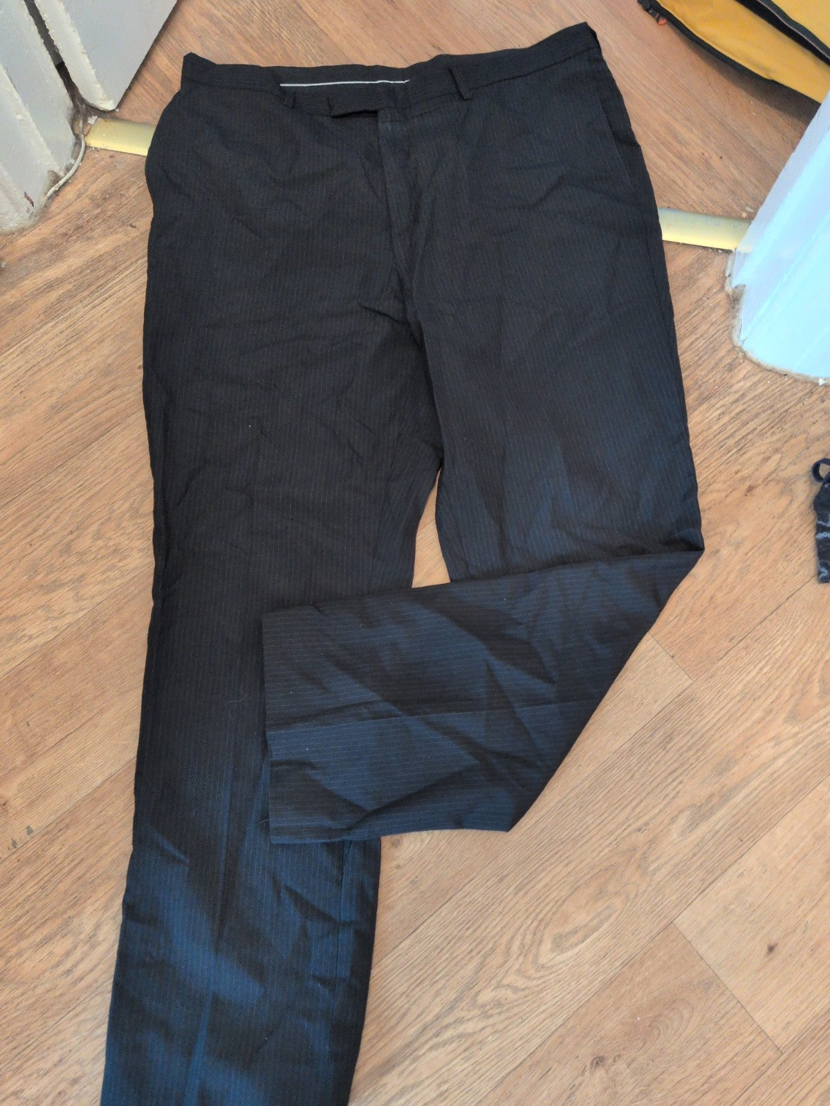 F&F 38/31 Black Pinstripe Trousers