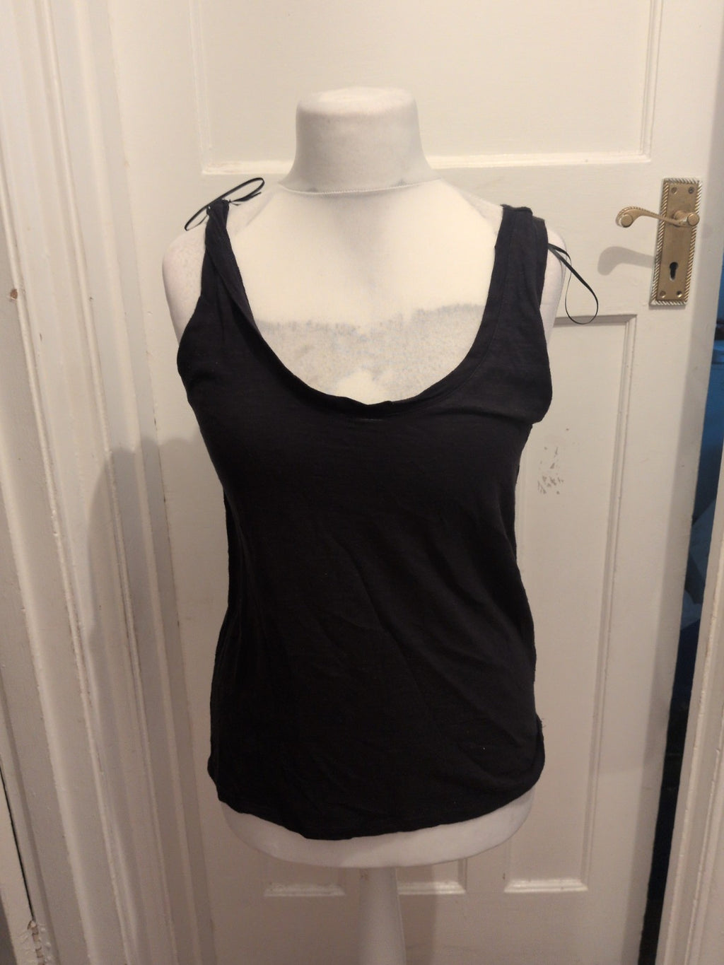 Marks And Spencer 10 The Straight Vest Black Sleeveless
