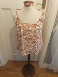 Ladies Primark Size 10 Beige/Brown Floral Sleeveless Blouse