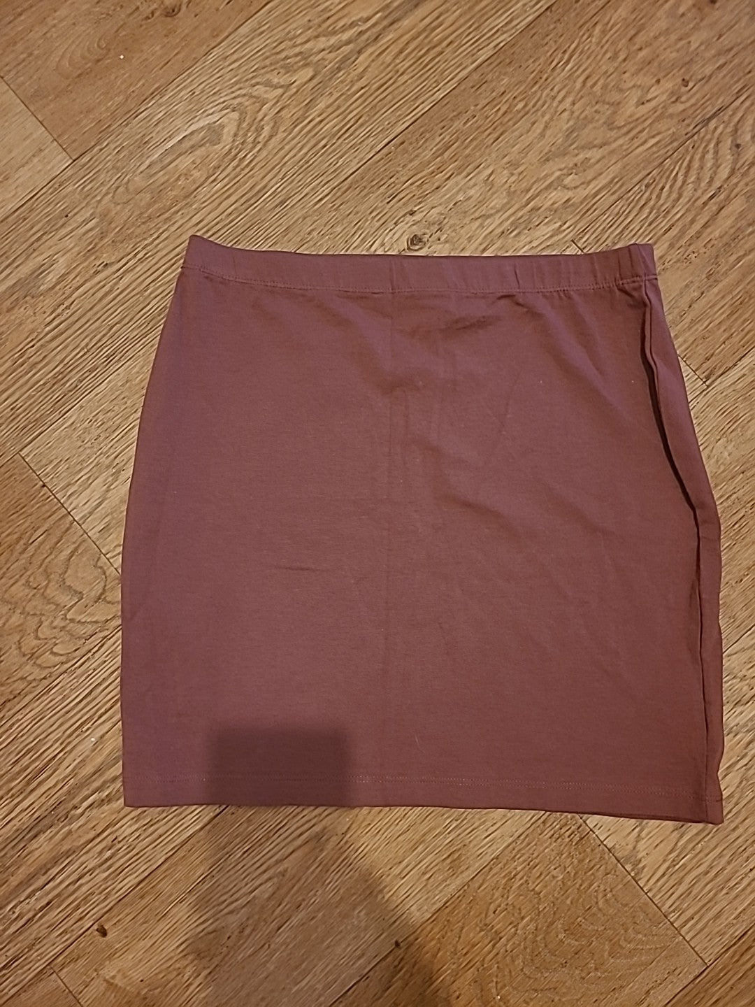 Ladies Primark Size 10 Brown Elasticated Mini Skirt