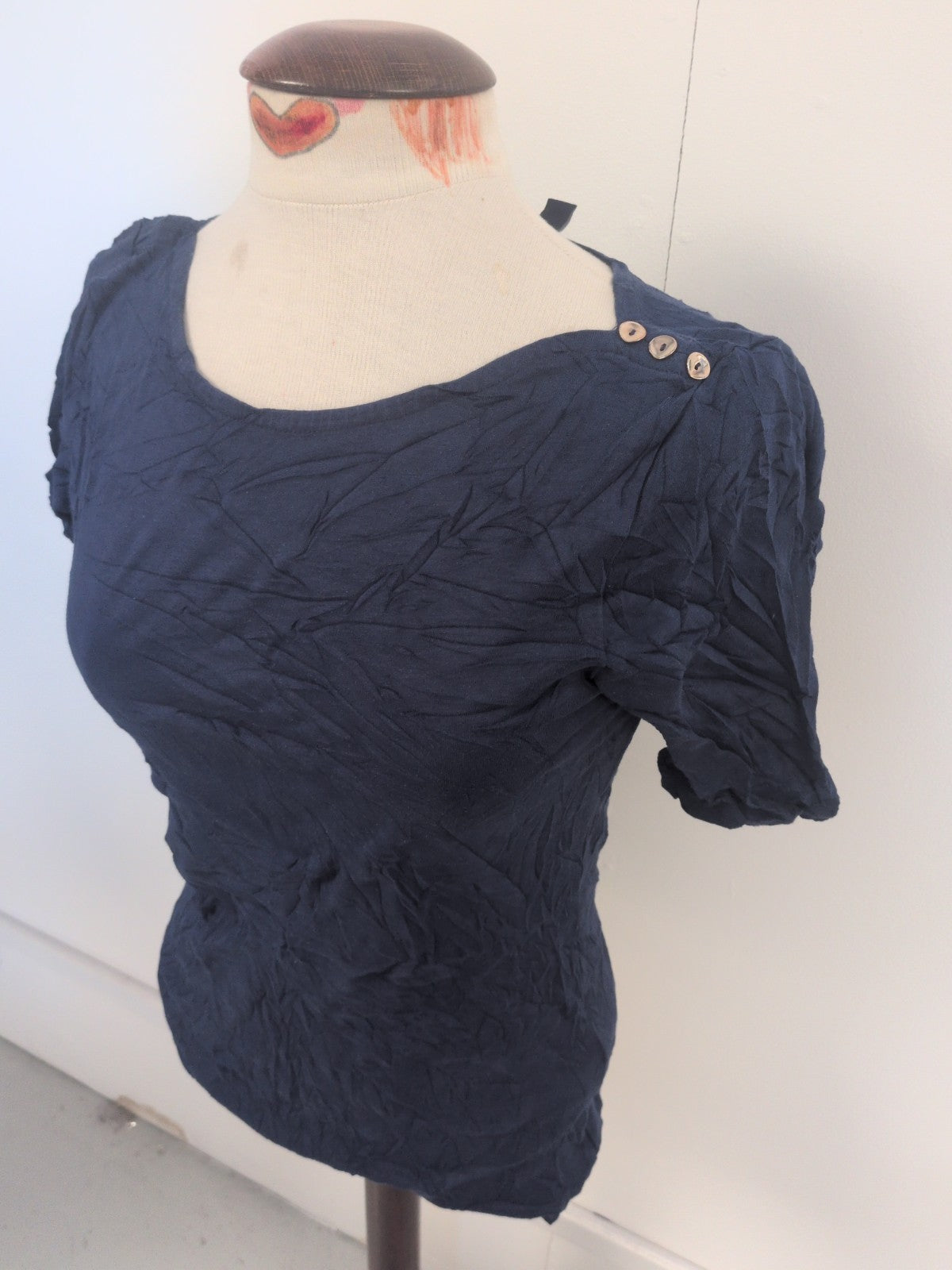 Ladies Lands End Size Small Deep Blue Short Sleeve T-shirt