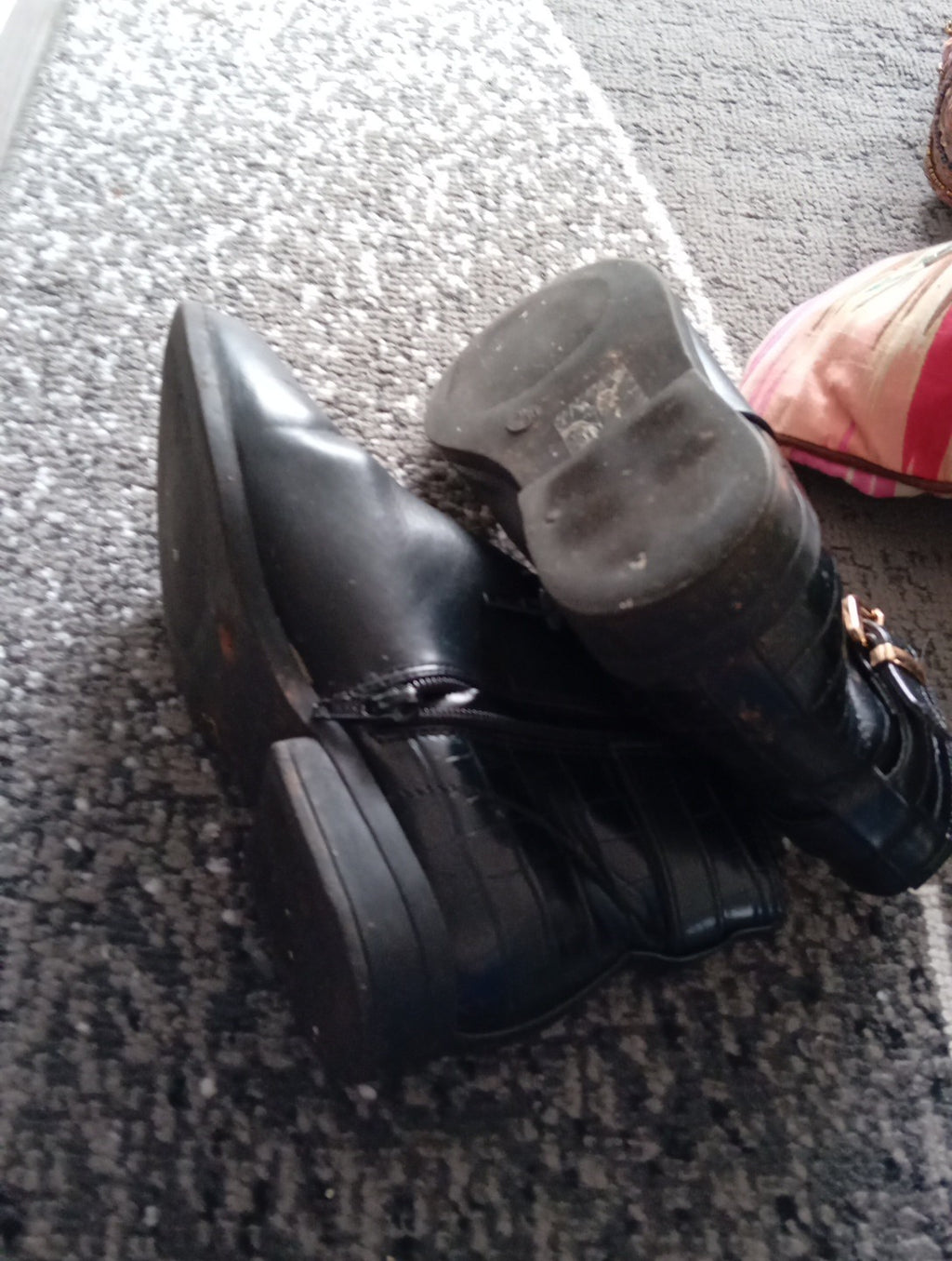 Ladies Black Ankle Boots Size 3 Principle Wide Fit Free Delivery
