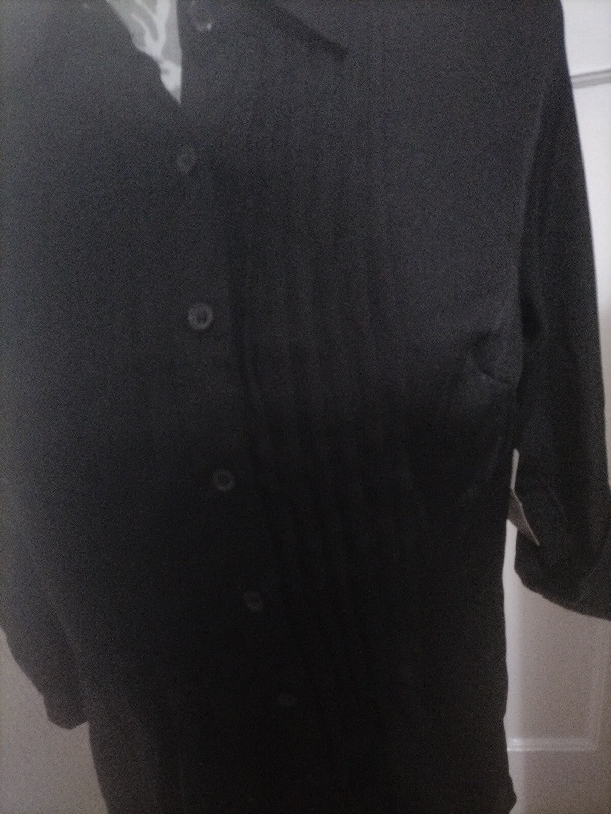 Ladies White Stag Size Small Black Pleated Shirt