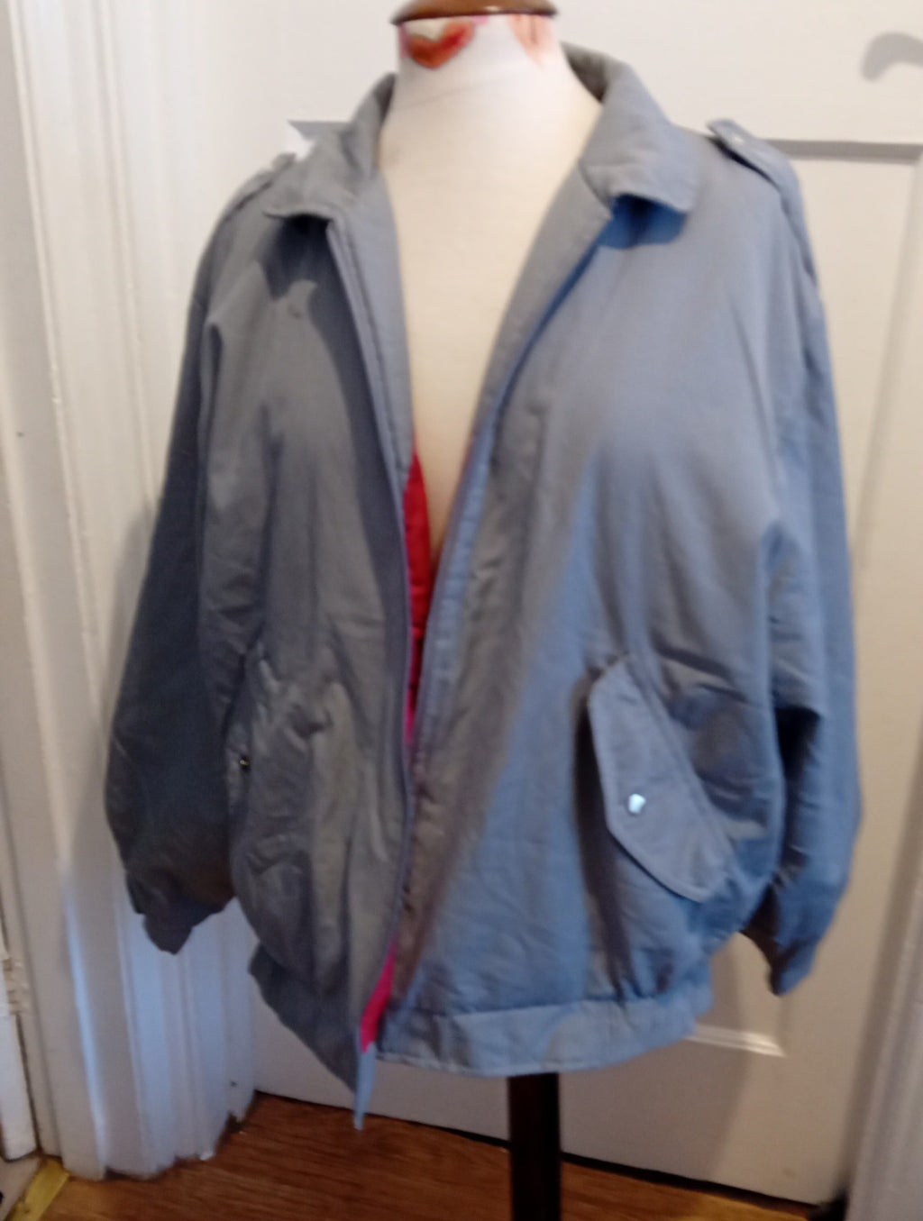 Mens Casual Wear Size Medium Grey Padded Lined Coat