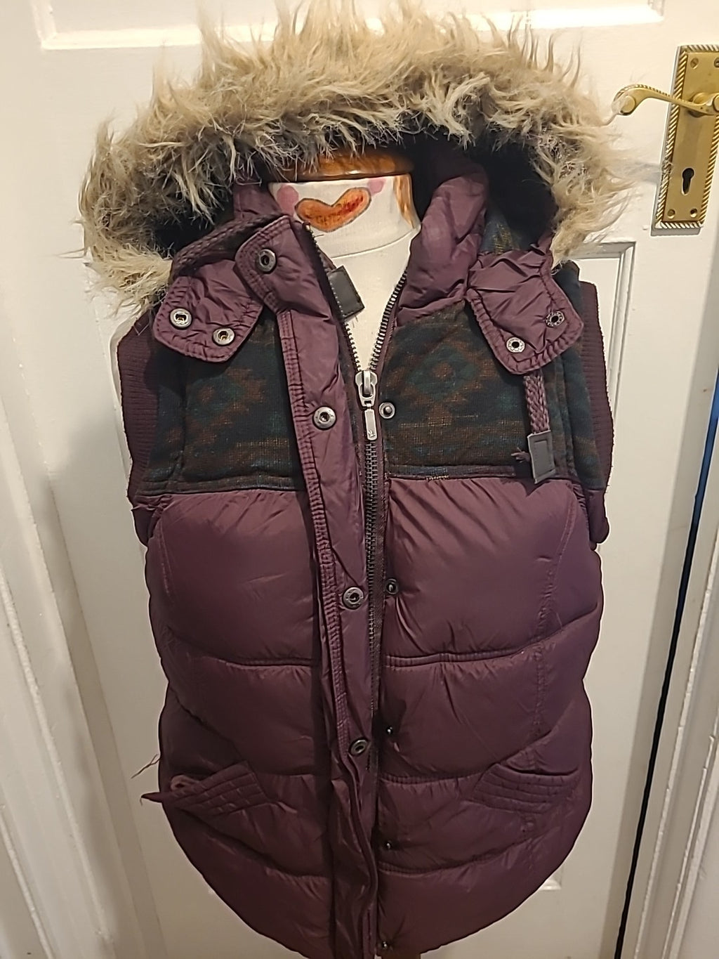 Ladies Hudson & Rose Size 14 Deep Purple Faux Fur Coat