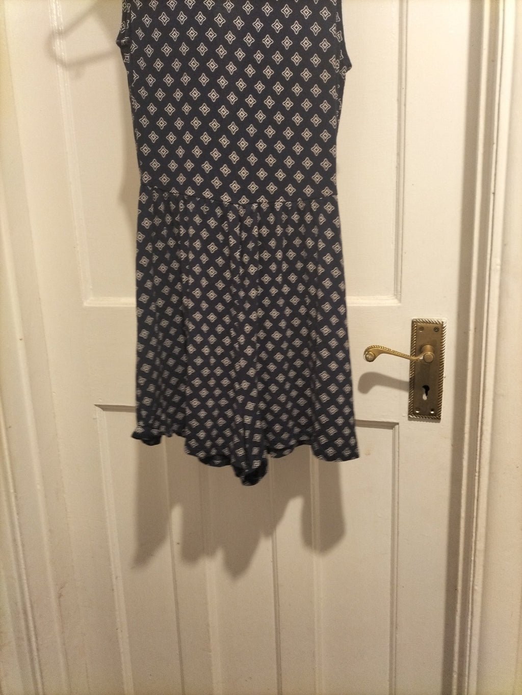 Ladies H+M Size 8 Navy White Sleeveless Playsuit