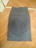 Marks And Spencer 12 Grey Fleck Lined Split Hem Skirt