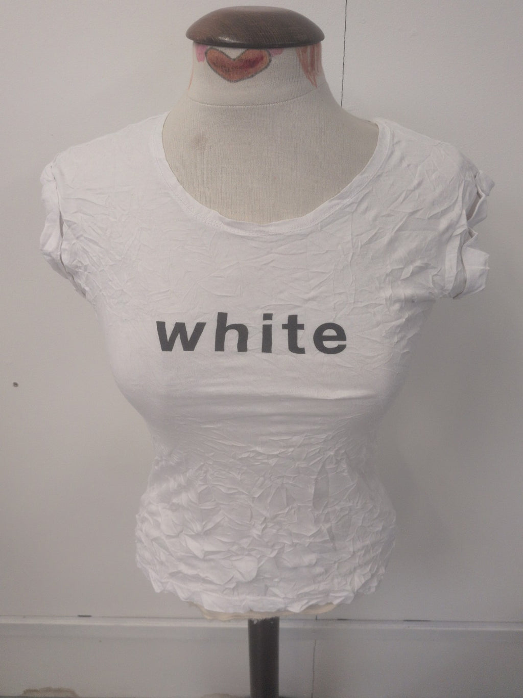 Ladies New Look Size 6 White Short Sleeve T-shirt