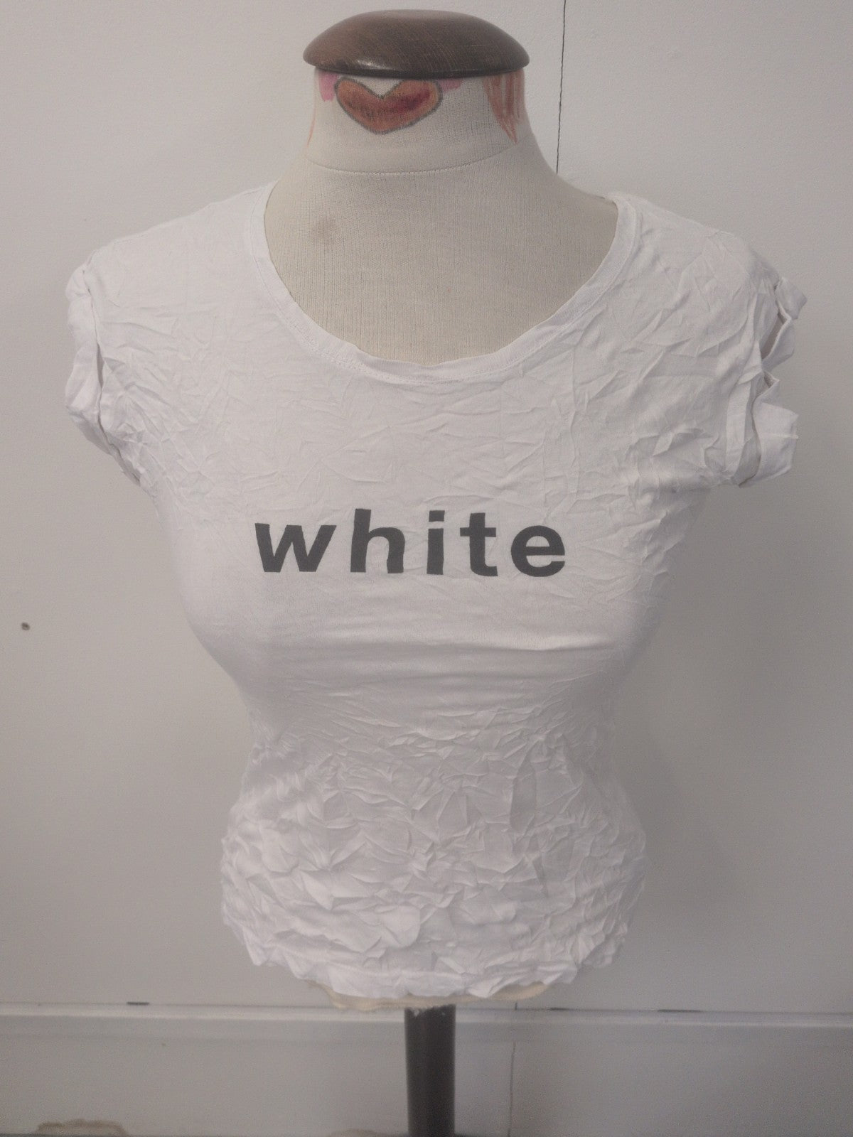 Ladies New Look Size 6 White Short Sleeve T-shirt