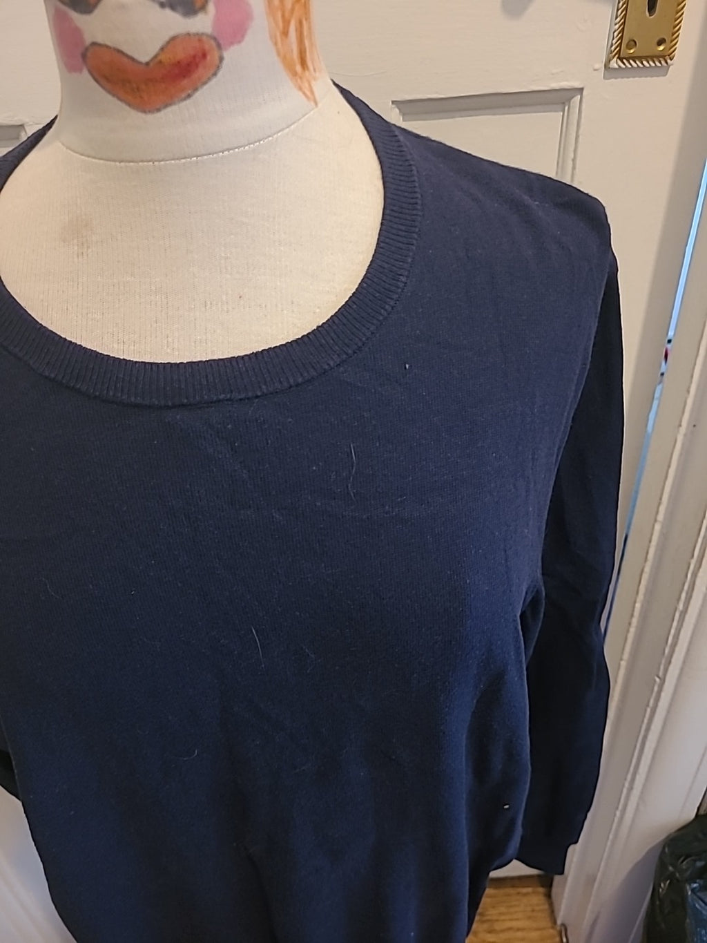 Mens F&F Size XL Navy Pullover Long Sleeved Jumper