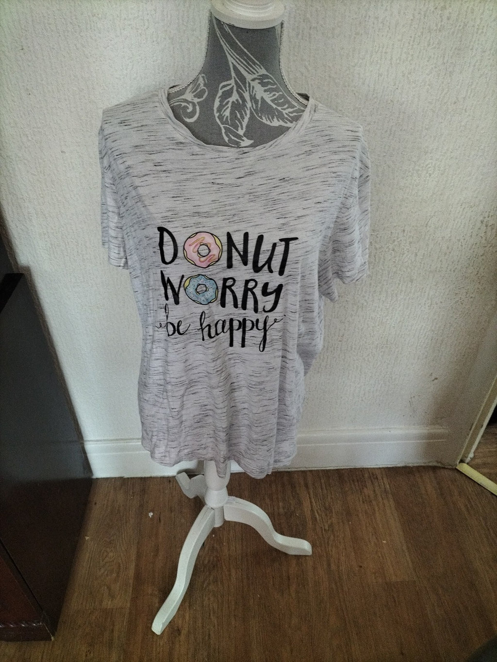 Ladies Shein 2xl Grey Fleck Short Sleeved Tshirt