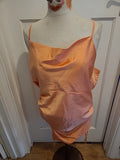 Ladies Missguided Size 12 Orange Sleeveless "Satin" Pencil Dress