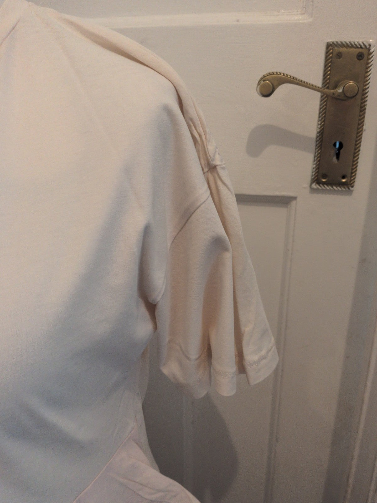Cream&Rouge Medium White Short Sleeve Blouse