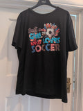 XL Black Girl Loves Soccer T-shirt