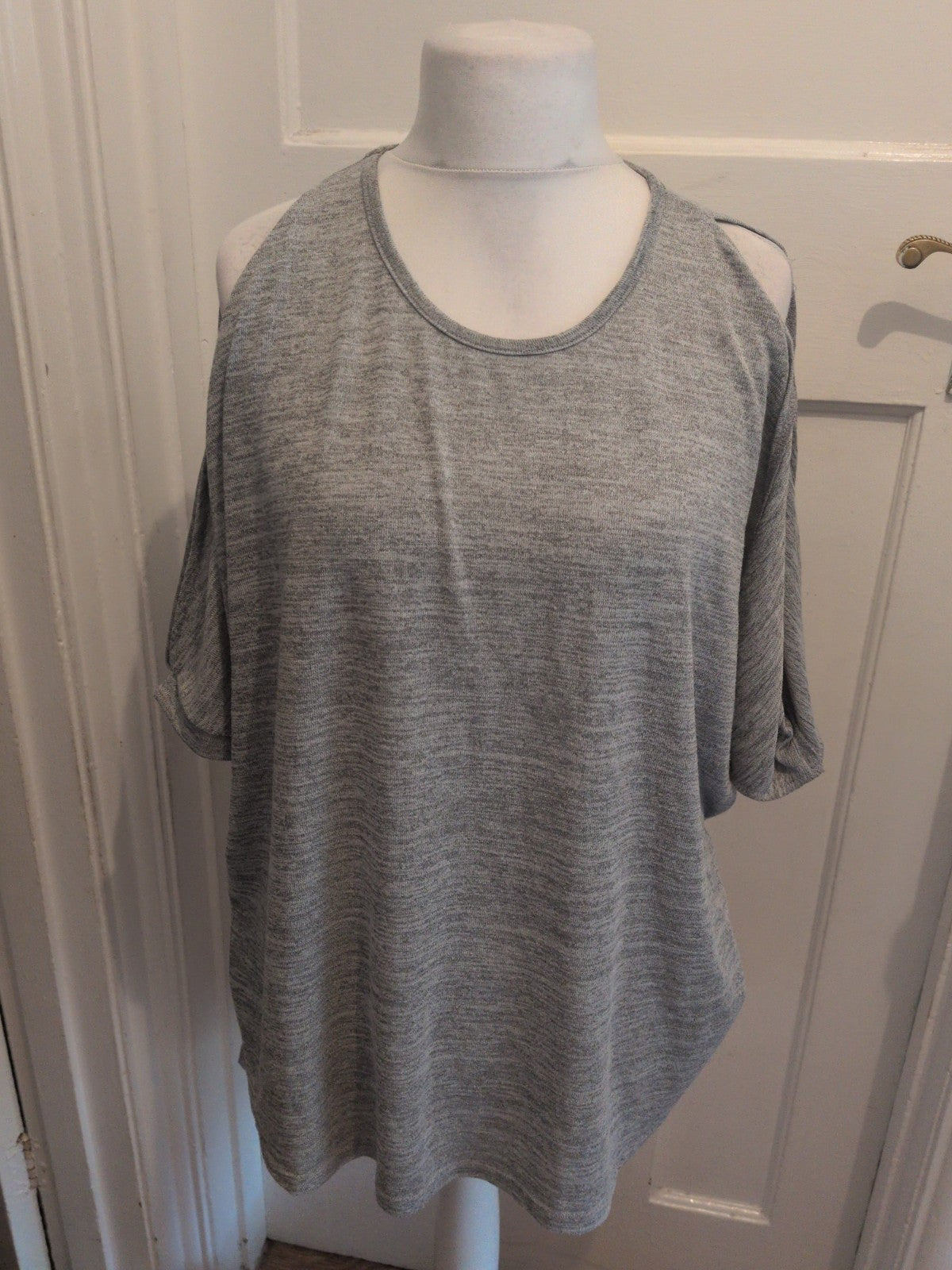 New Look Medium Grey And White Short Sleeve Dress