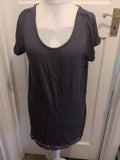 Next 16  Dark Grey Sleeveless Frill Hem Short Sleeve Top