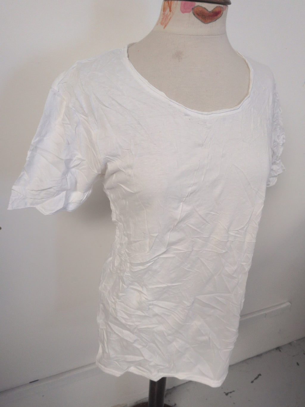 Ladies Zara Size Small White Short Sleeve Longline Tee