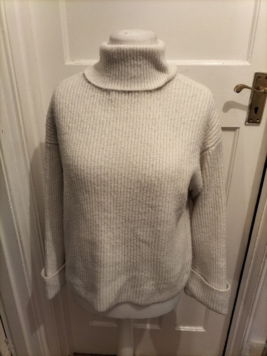 Ladies M&S Collection Size Medium White Roll Neck Warm Jumper