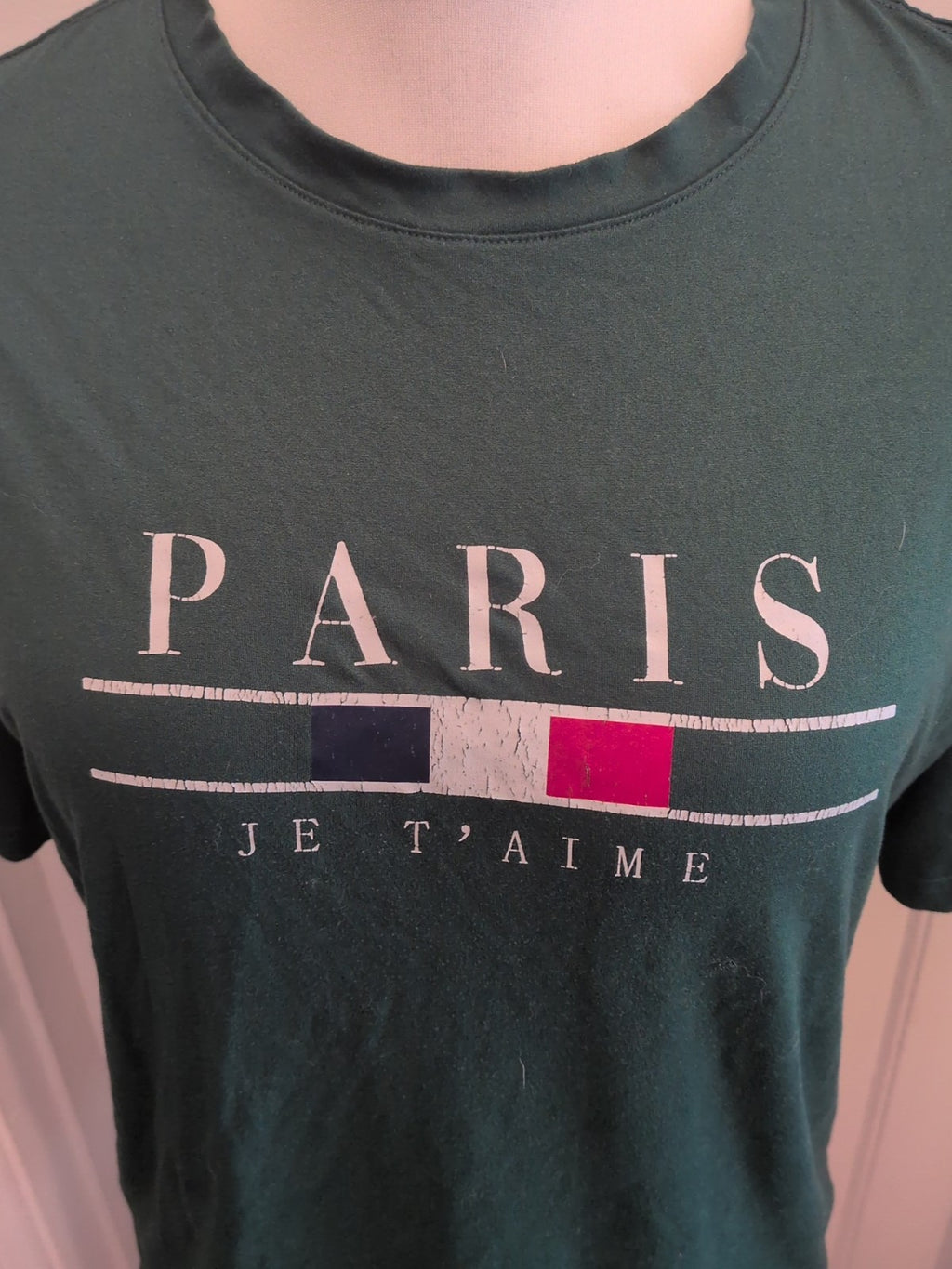 Medium Green Paris Print Short Sleeve T-shirt
