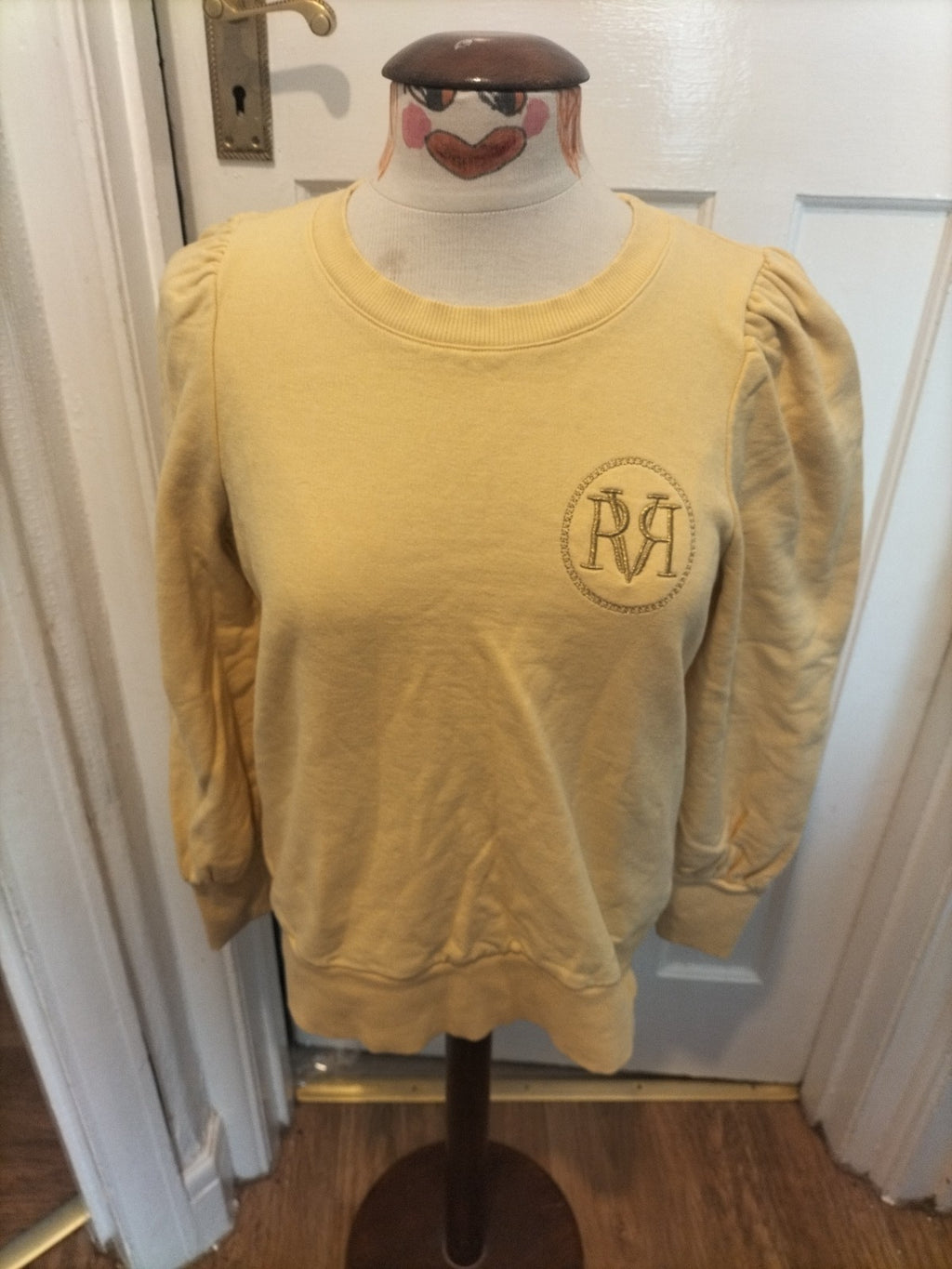 Ladies River Island Size Medium Yellow Long Sleeved Pullover Jumper