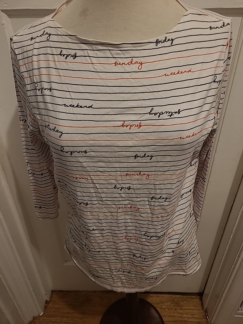 Ladies Marks And Spencer Size 18 White Weekday Mid Sleeved Tshirt