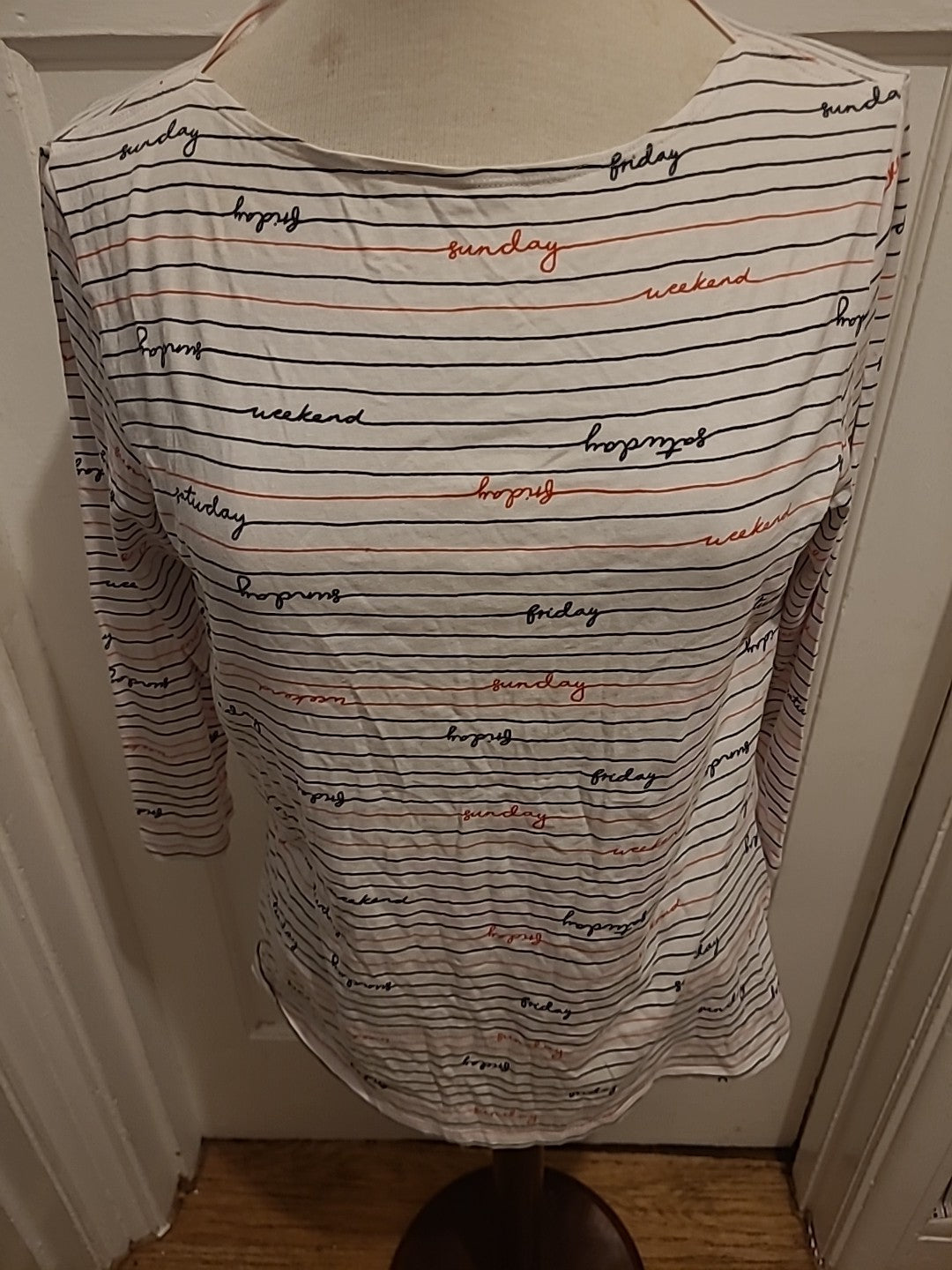 Ladies Marks And Spencer Size 18 White Weekday Mid Sleeved Tshirt