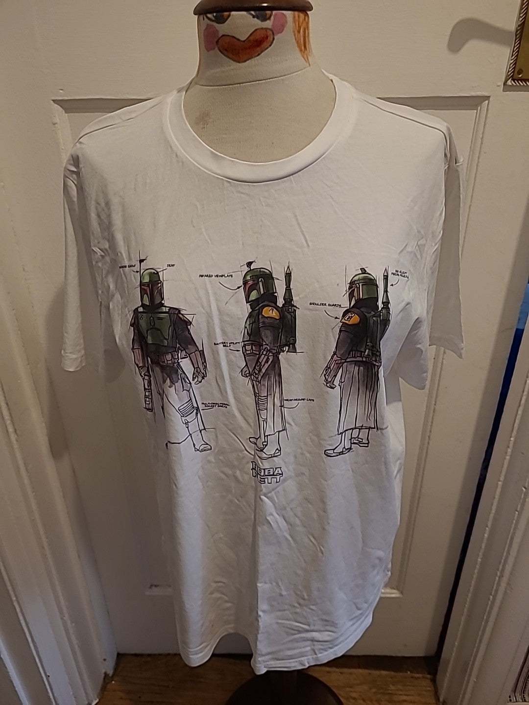 Mens Star Wars Size XL White Printed Short Sleeved Tshirt