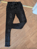 Mens Siksilk Size XS Dark Grey Ripped Skinny Jeans