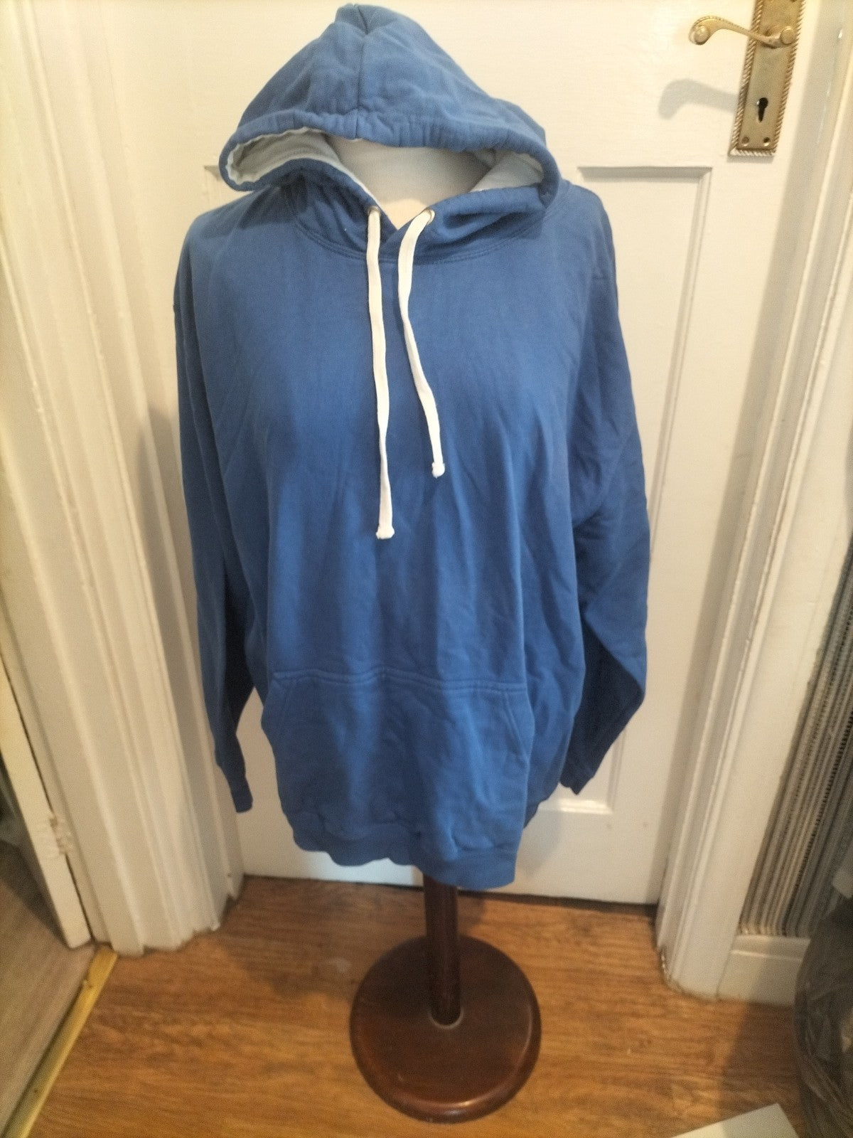 Mens Just Hoods Size XL Blue Long Sleeved Pullover Hoodie