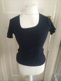 Ladies Editions Size 10/12 Navy Short Sleeve Blouse