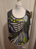 Ladies Wallis Size Large Green Toned Sleeveless Blouse