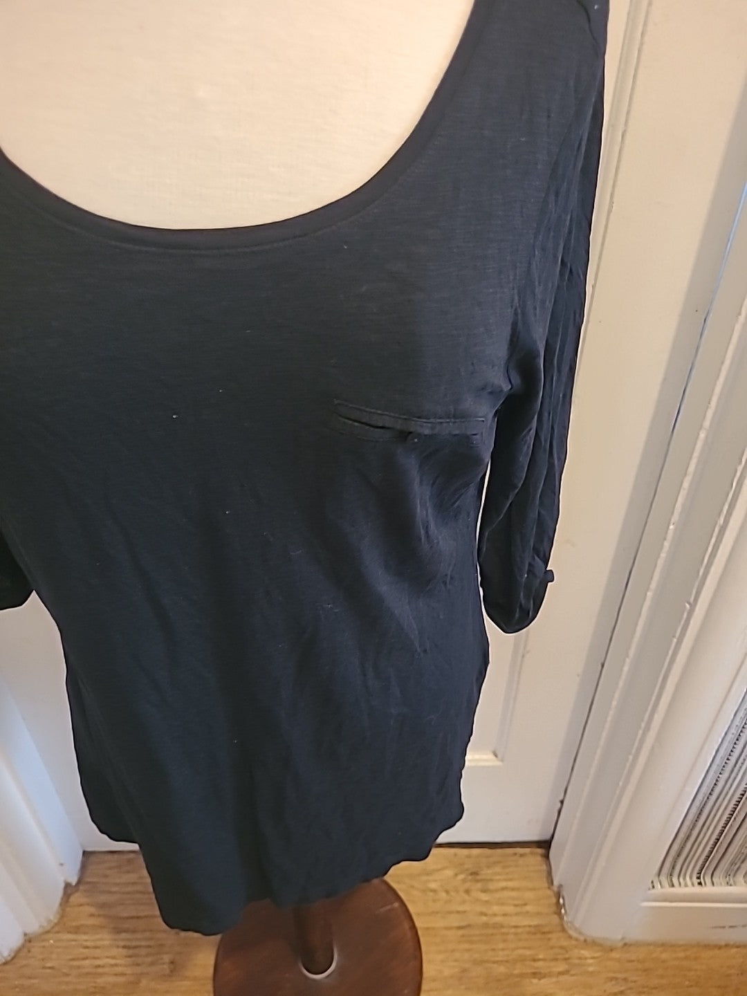 Ladies M+Co Size 12 Black Mid Sleeved Longline Blouse